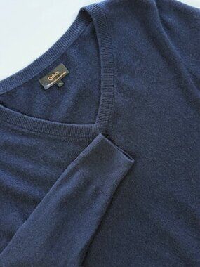 Quince Mongolian Cashmere Blue V-Neck Pullover Sweater Men’s Long Sleeve Size L